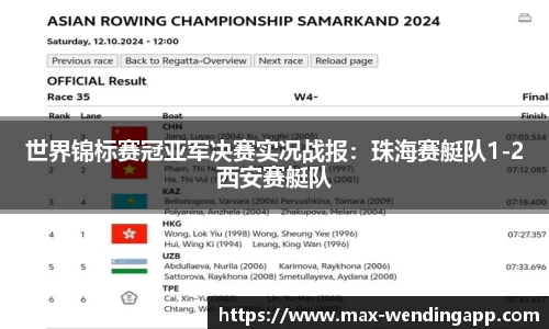 世界锦标赛冠亚军决赛实况战报：珠海赛艇队1-2西安赛艇队